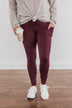 All The Talk Athleisure Pocket Leggings- Maroon