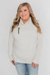 Give Me Time Zipper Pullover Top - Cream