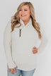 Give Me Time Zipper Pullover Top - Cream