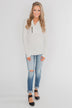 Give Me Time Zipper Pullover Top - Cream