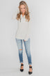 Give Me Time Zipper Pullover Top - Cream