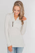 Give Me Time Zipper Pullover Top - Cream