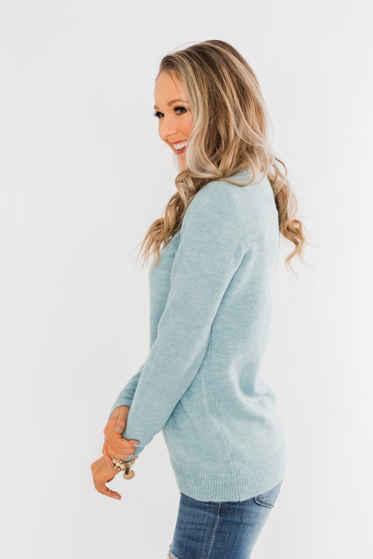 Make A Wish Knit Sweater- Sky Blue