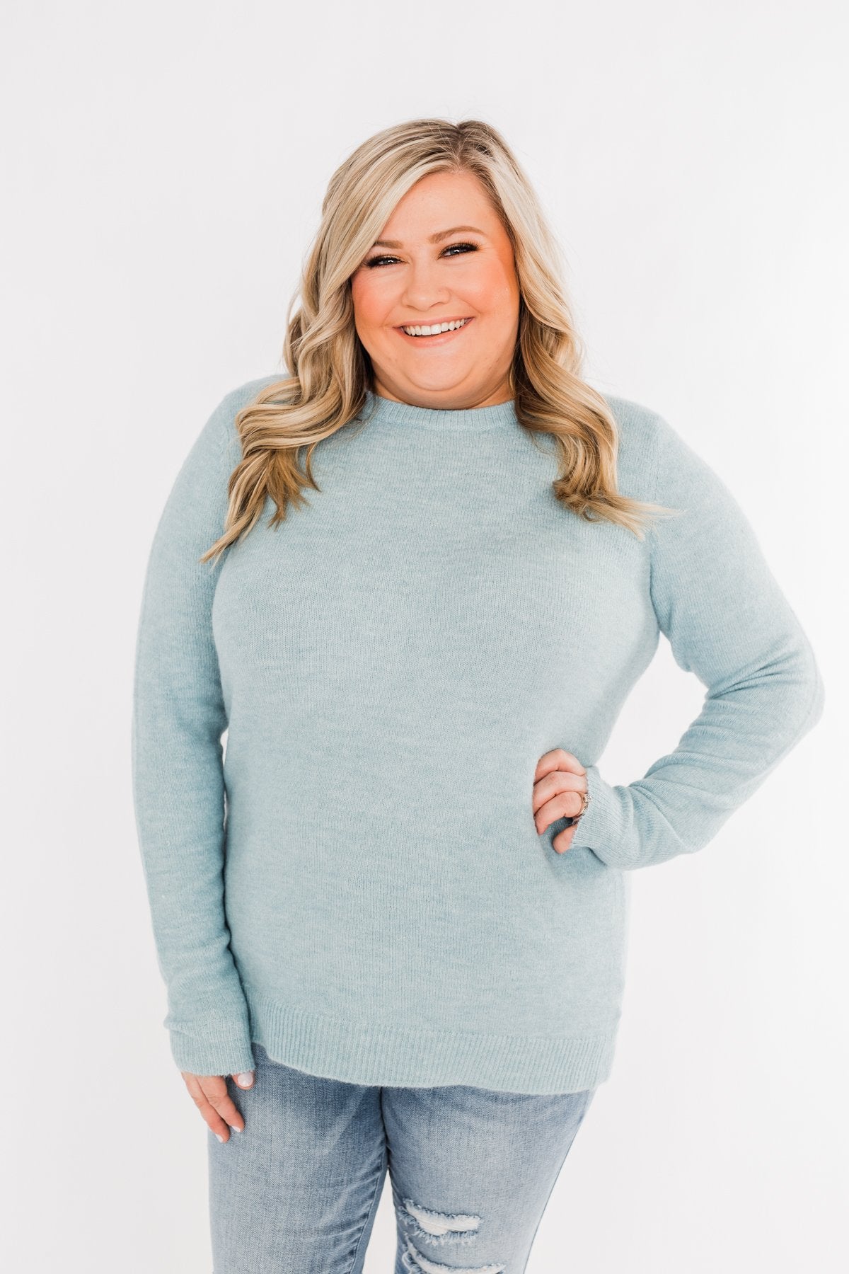 Make A Wish Knit Sweater- Sky Blue