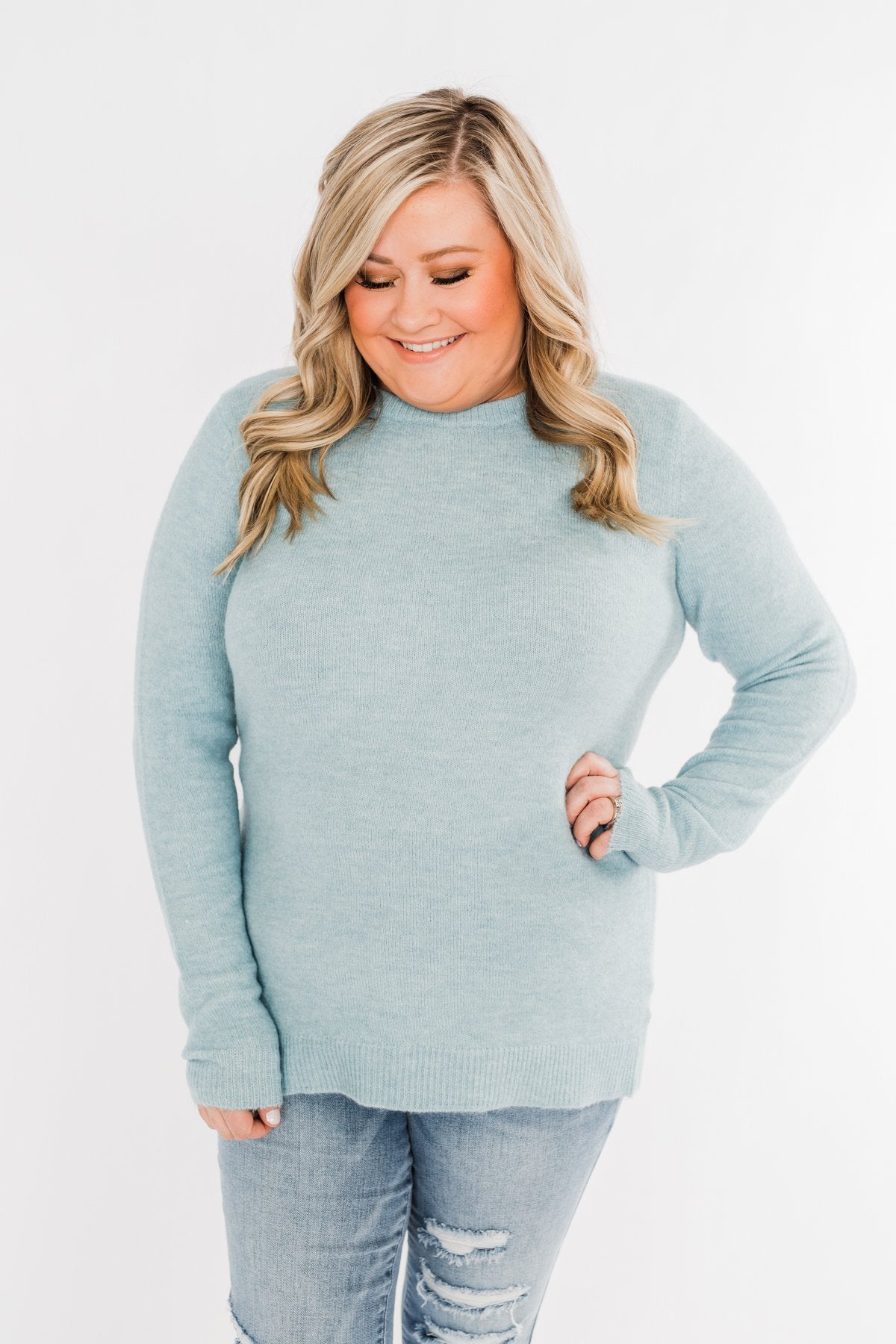 Make A Wish Knit Sweater- Sky Blue