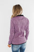 Pulse Exclusive Quarter Button Pullover- Heathered Purple