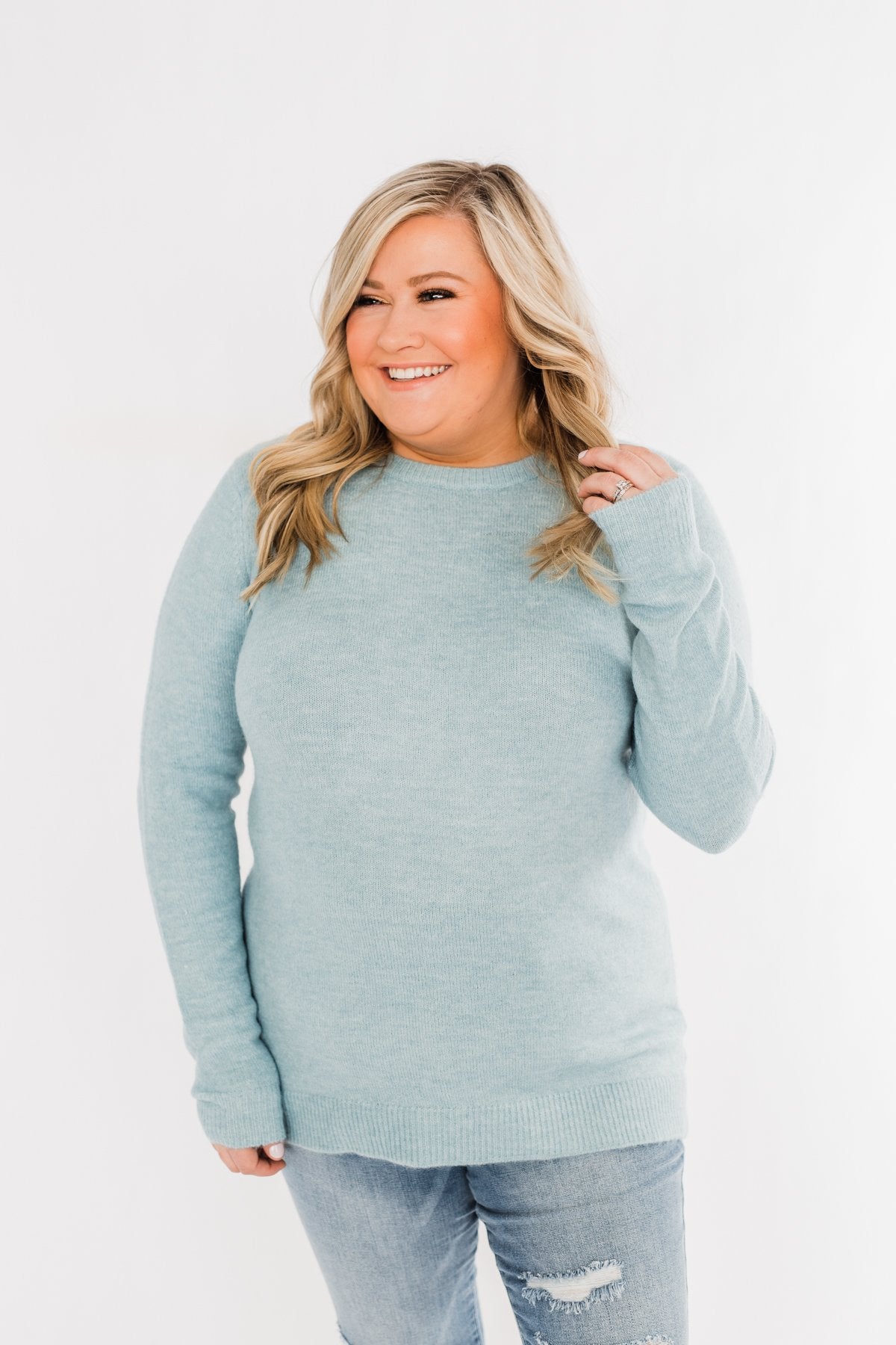 Make A Wish Knit Sweater- Sky Blue
