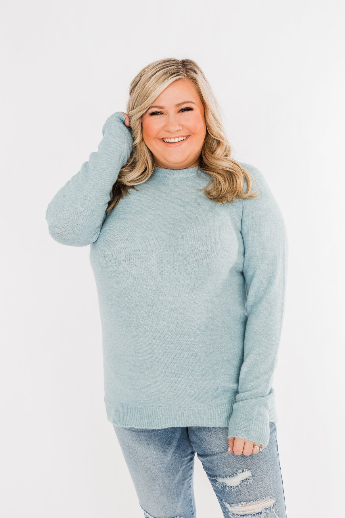 Make A Wish Knit Sweater- Sky Blue