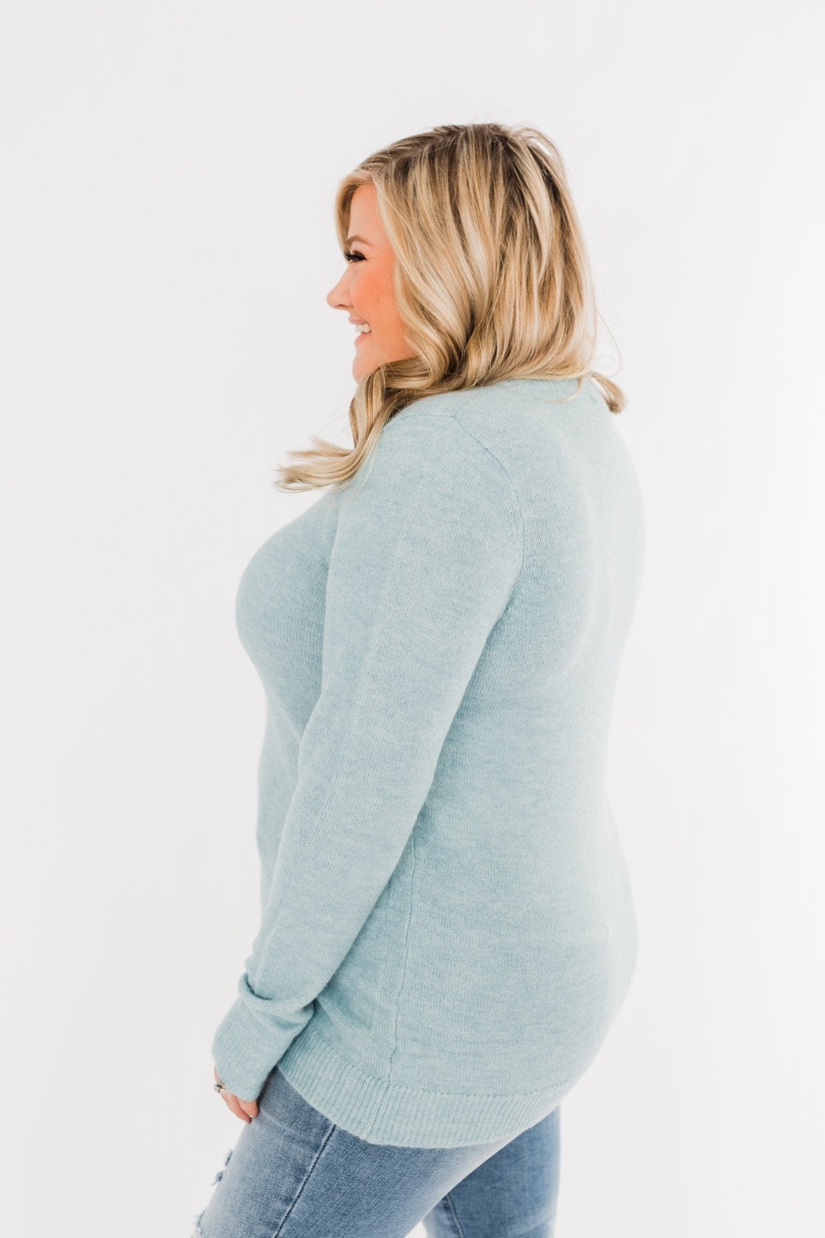 Make A Wish Knit Sweater- Sky Blue