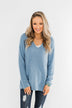 Remind Me Again Knit Sweater- Blue