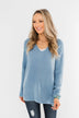 Remind Me Again Knit Sweater- Blue