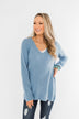 Remind Me Again Knit Sweater- Blue