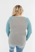 Good Things To Come Raglan Top- Dark Grey & Slate Blue