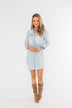 Denim Midi Shirt Dress- Light Wash
