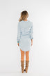 Denim Midi Shirt Dress- Light Wash