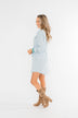 Denim Midi Shirt Dress- Light Wash