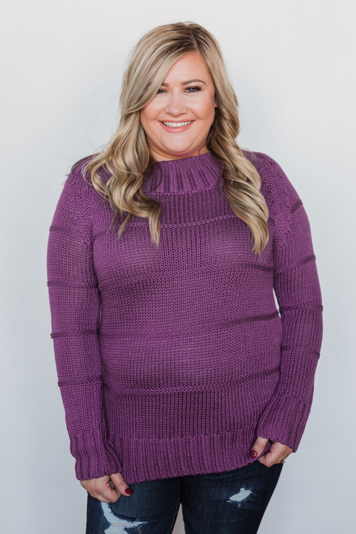 Cuddle Me Close Knitted Sweater- Purple