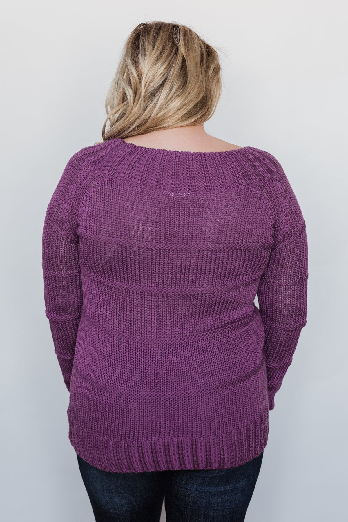 Cuddle Me Close Knitted Sweater- Purple