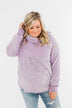 Just My Luck Quilted Sherpa Pullover- Lilac