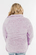 Just My Luck Quilted Sherpa Pullover- Lilac