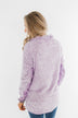 Just My Luck Quilted Sherpa Pullover- Lilac
