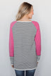 Pretty in Pink Striped Sweater - Bright Pink