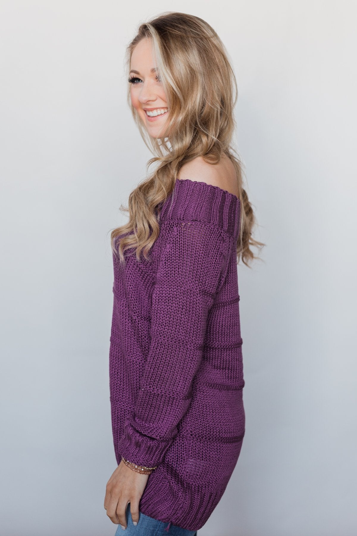 Cuddle Me Close Knitted Sweater- Purple