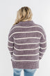 Truly Faithful Striped Sweater- Dusty Lavender