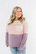 Day Dreamer Color Block Top- Blush & Purple