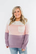 Day Dreamer Color Block Top- Blush & Purple