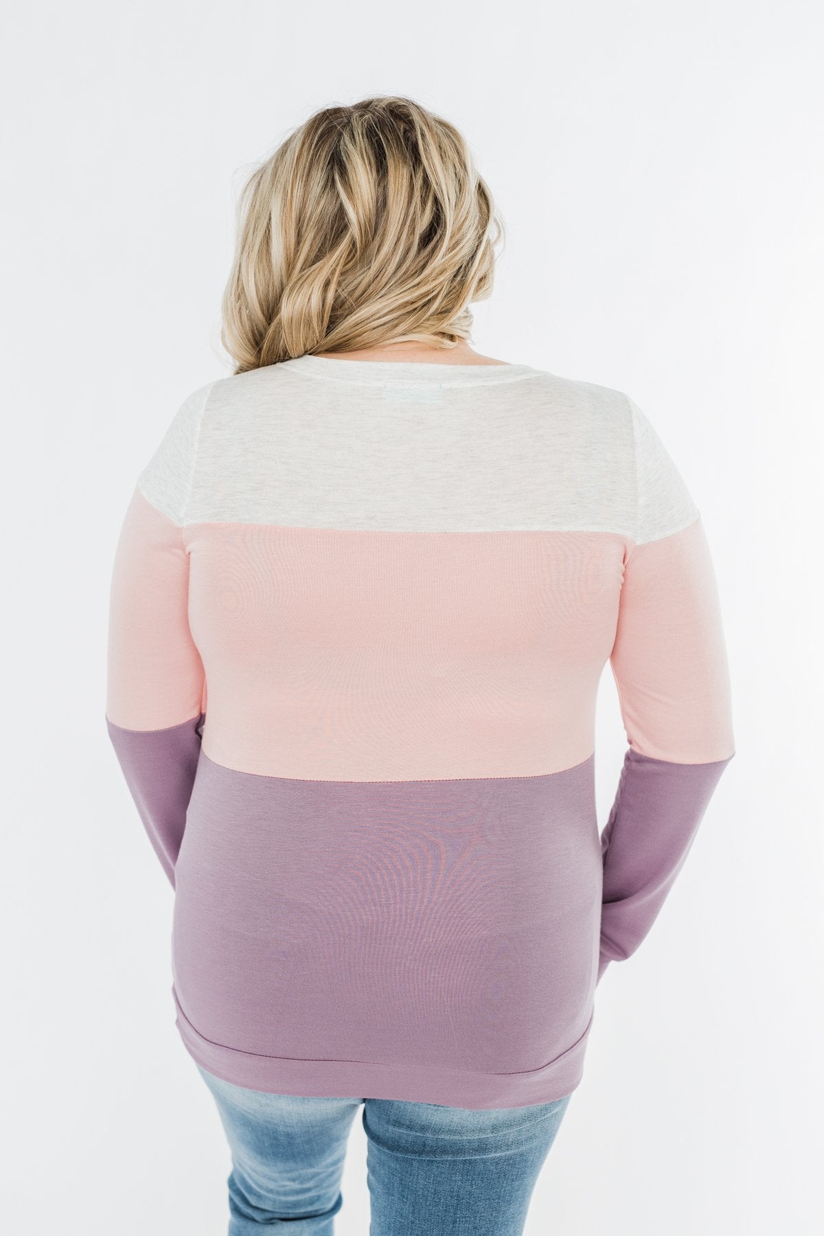 Day Dreamer Color Block Top- Blush & Purple