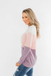 Day Dreamer Color Block Top- Blush & Purple