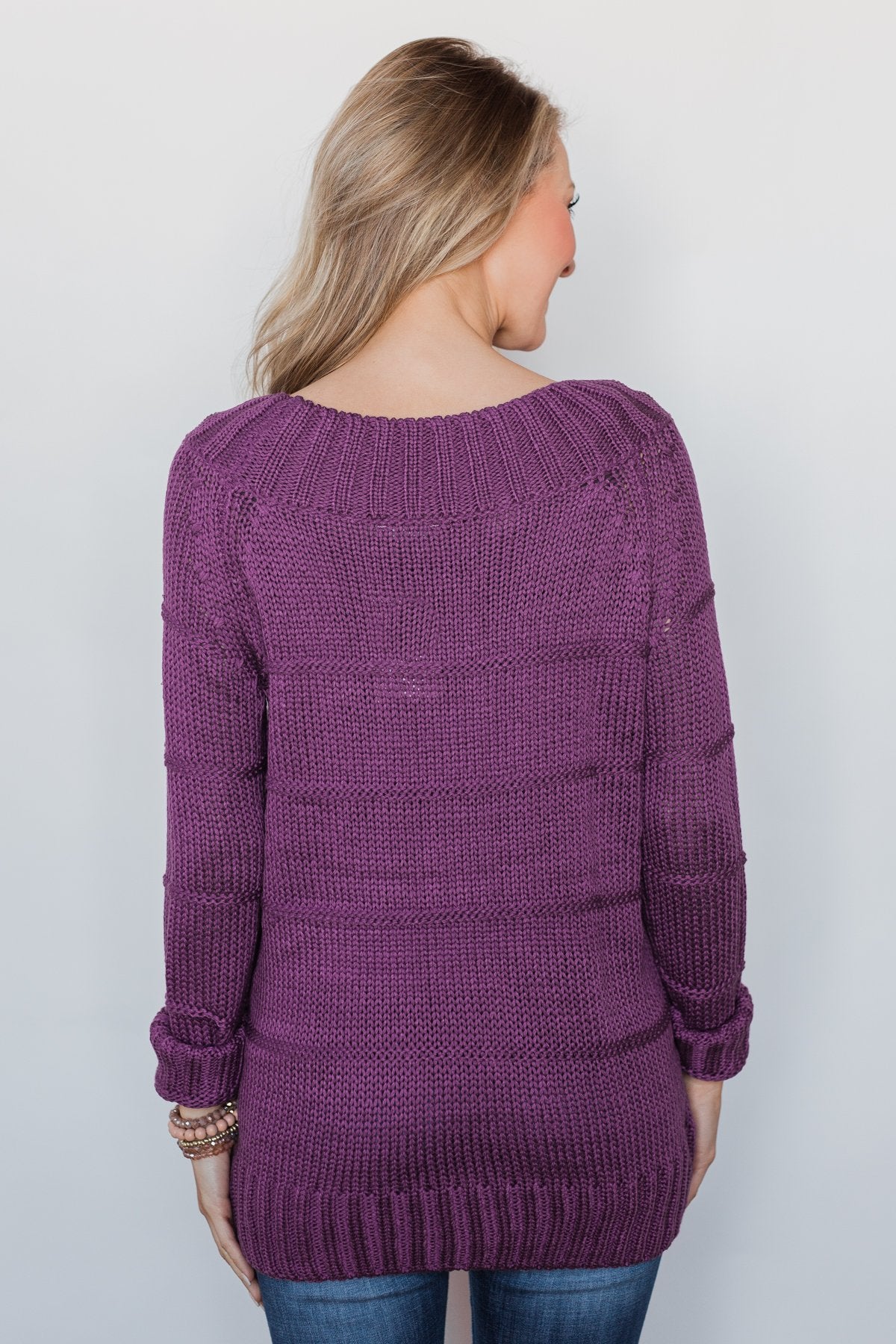Cuddle Me Close Knitted Sweater- Purple