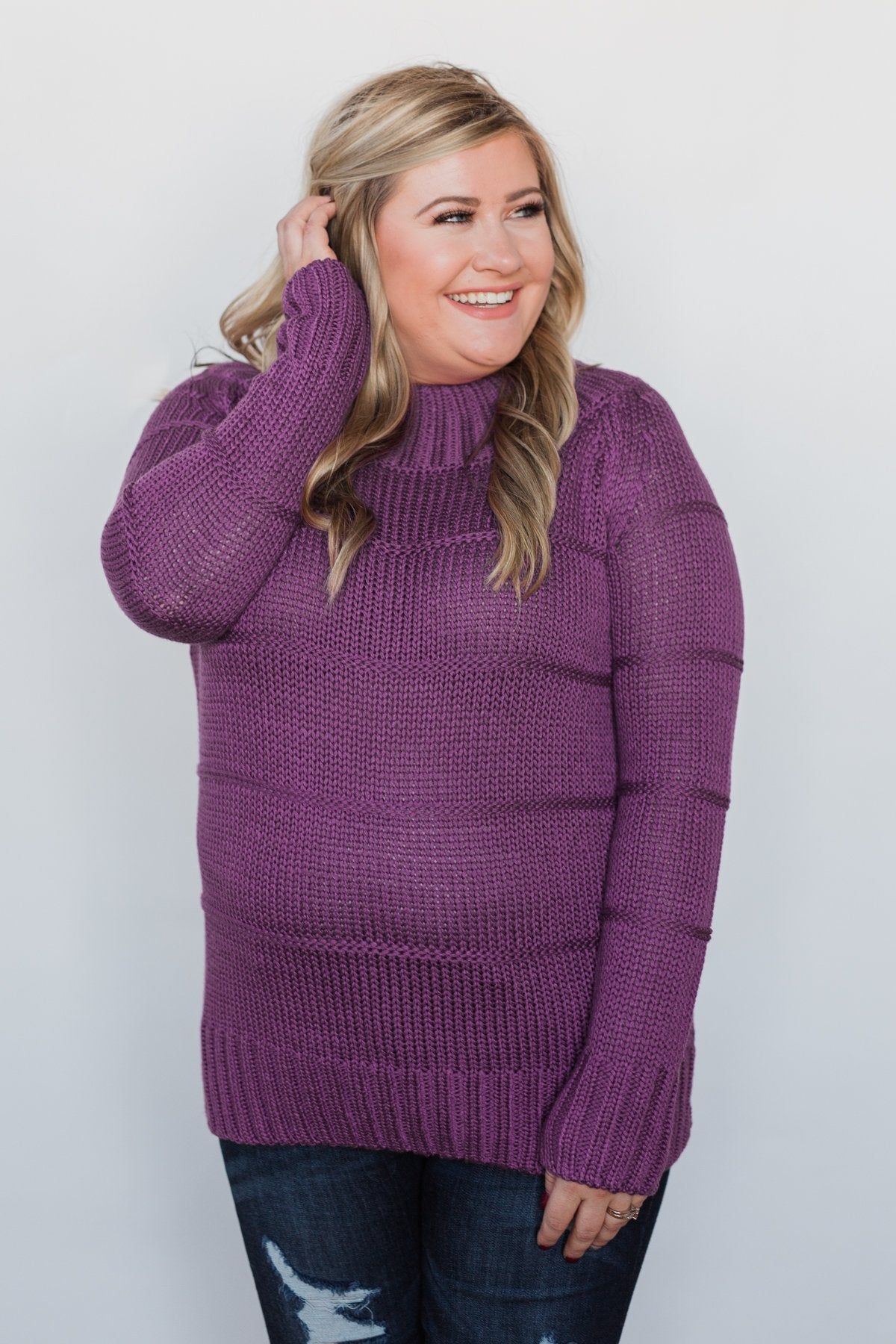 Cuddle Me Close Knitted Sweater- Purple