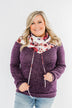 Floral Dreams Cowl Neck Hoodie- Eggplant