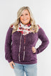 Floral Dreams Cowl Neck Hoodie- Eggplant