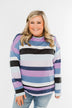 Frosted Mornings Striped Pullover Top- Blue & Purple
