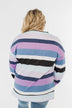Frosted Mornings Striped Pullover Top- Blue & Purple