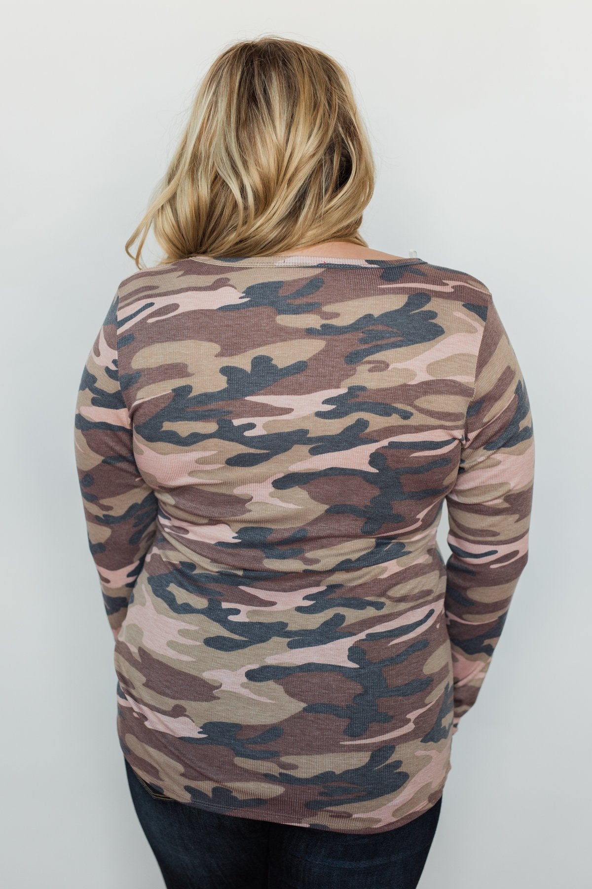 Covered in Camo 5-Button Henley Top
