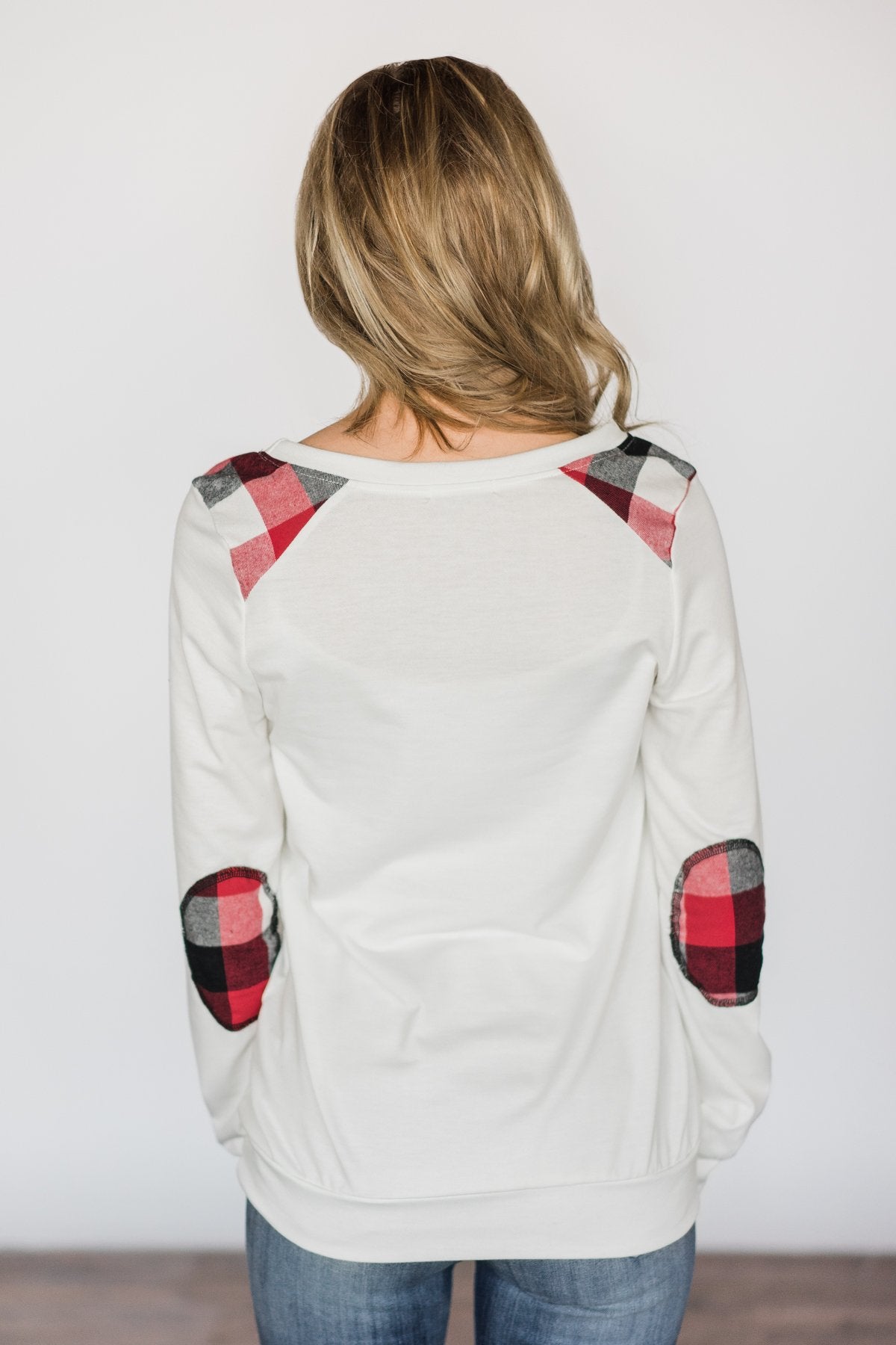 Tangled Up in Plaid Top- Ivory