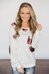Tangled Up in Plaid Top- Ivory