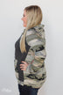 Fading Into Camo Cowl Neck- Charcoal