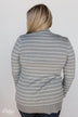 Make A Statement Striped Cardigan- Grey