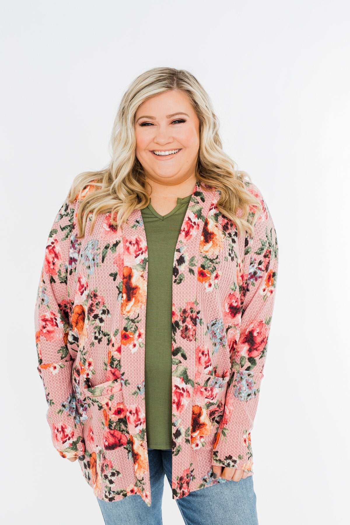 Making Promises Floral Cardigan- Dusty Rose