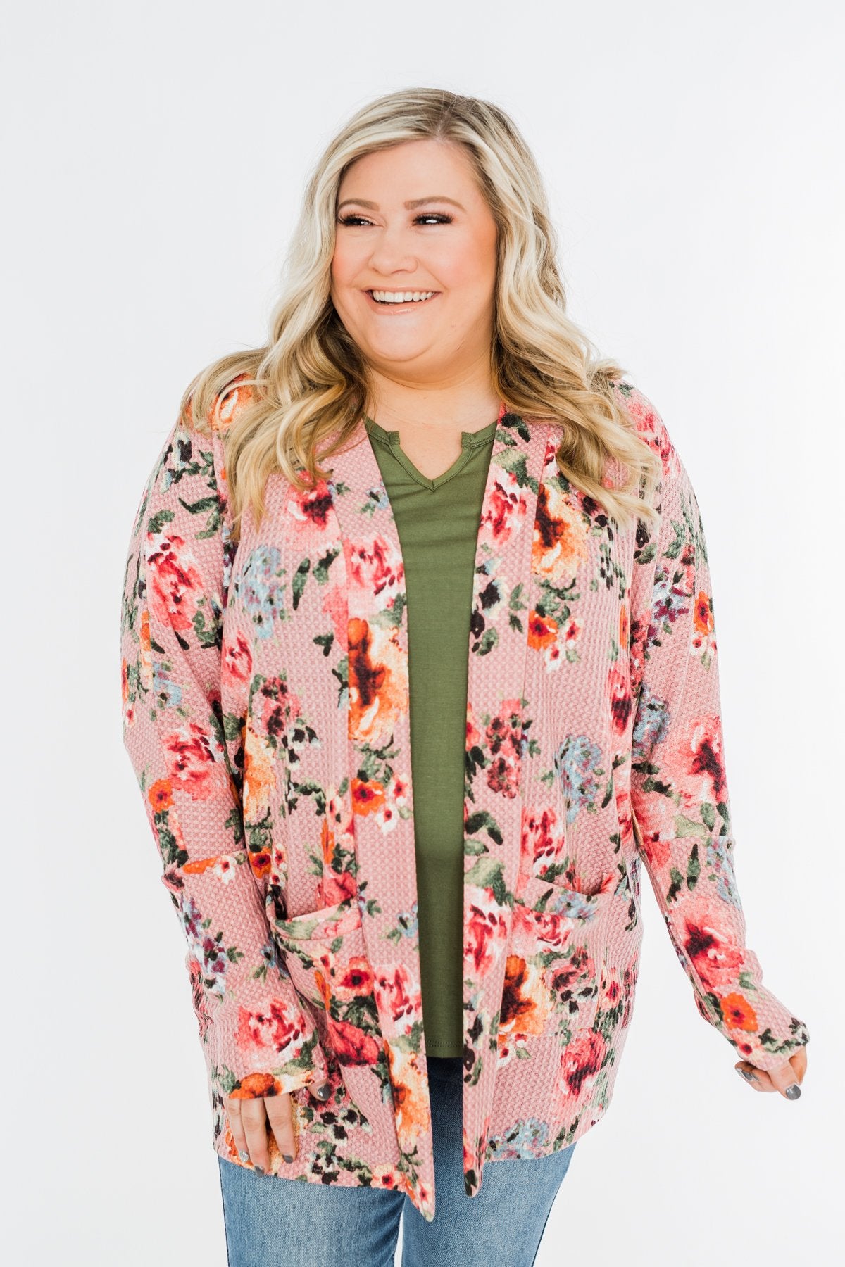 Making Promises Floral Cardigan- Dusty Rose
