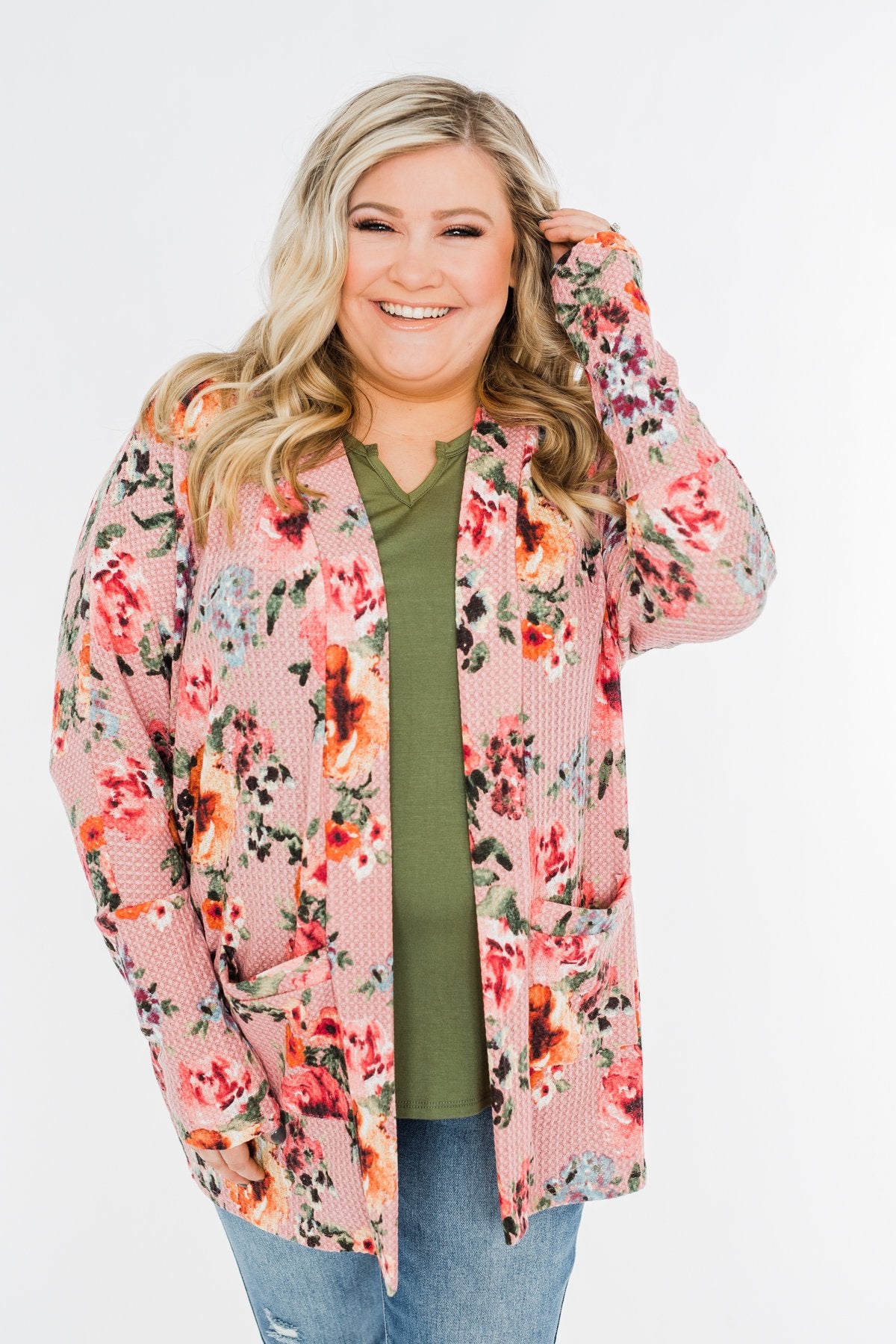 Making Promises Floral Cardigan- Dusty Rose