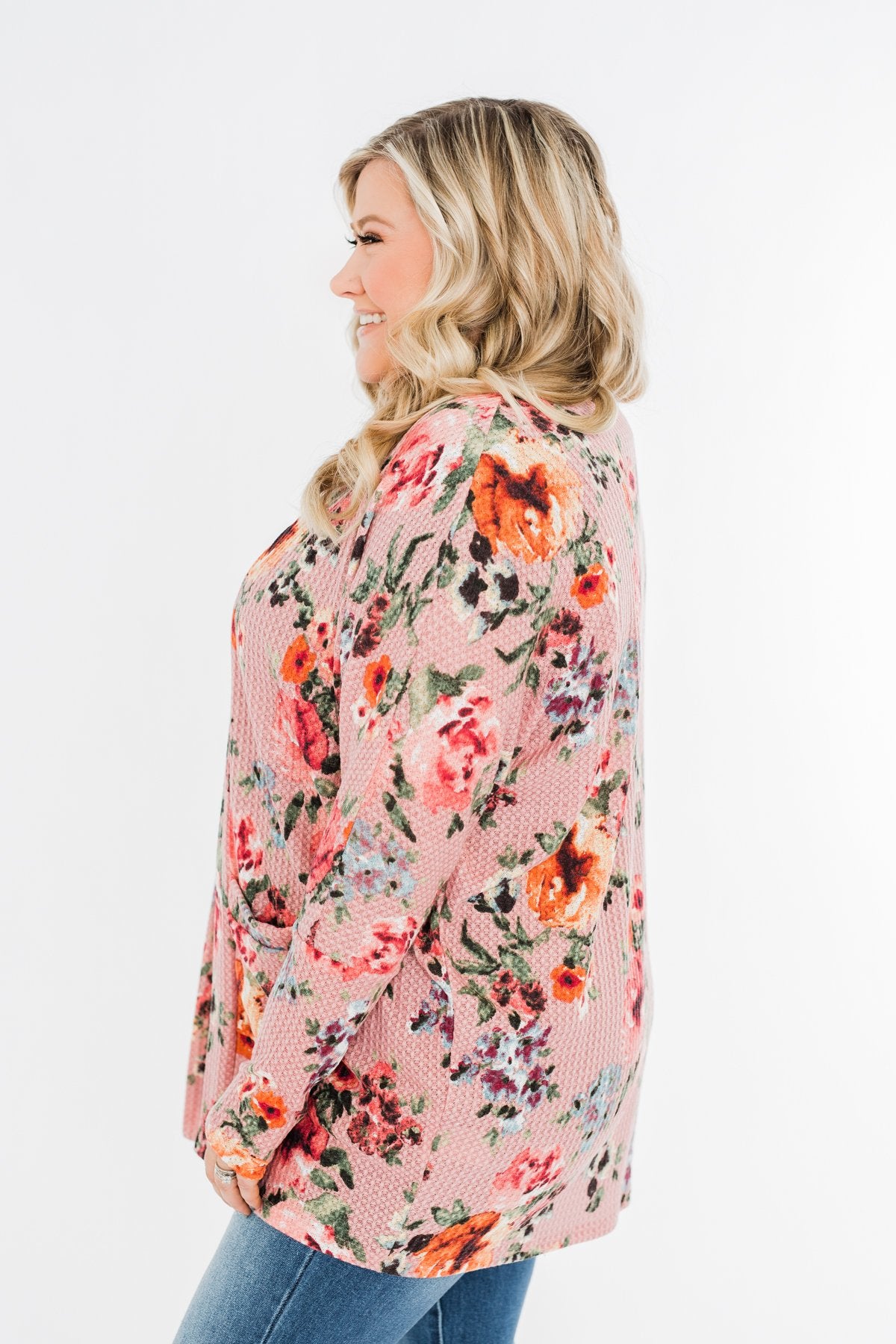 Making Promises Floral Cardigan- Dusty Rose
