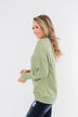 Another Day Long Sleeve Knit Sweater- Soft Green