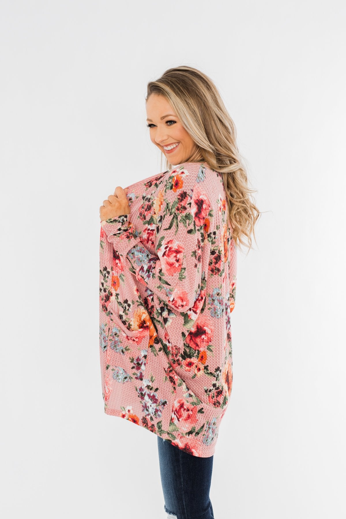 Making Promises Floral Cardigan- Dusty Rose