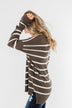 No Such Thing Striped Sweater- Charcoal Green